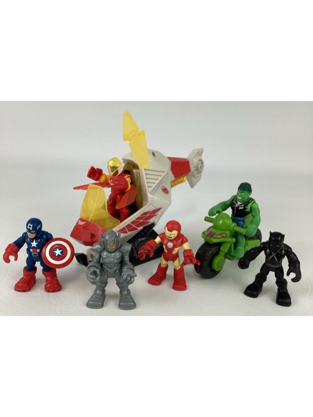 Marvel Super Hero Adventure Mini Figure Bundle Lot Talon Copter Hulk Smash Cycle